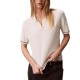 Calvin Klein Polo In Maglia Maniche Lunghe Bianco Donna