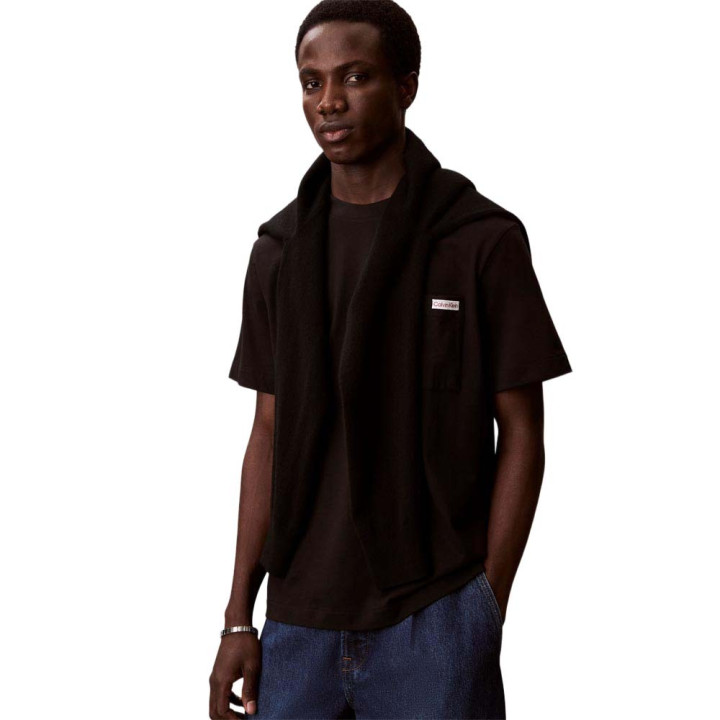 Calvin Klein T-Shirt Con Taschino Logo Nero Uomo