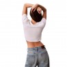 Calvin Klein Cropped T-Shirt Logo Bianco Donna