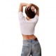 Calvin Klein Cropped T-Shirt Logo Bianco Donna