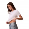 Calvin Klein Cropped T-Shirt Logo Bianco Donna