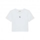 Calvin Klein Cropped T-Shirt Logo Bianco Donna