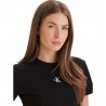Calvin Klein Cropped T-Shirt Logo Nero Donna