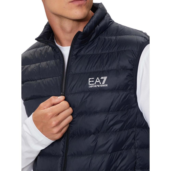 Ea7 Gilet Sportivo Logo Blu Uomo