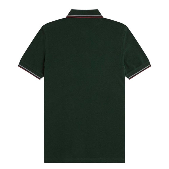 Fred Perry Polo Righe Verde Uomo