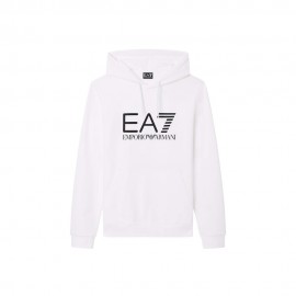 Ea7 Felpa Con Cappuccio Core Big Logo Bianco Uomo