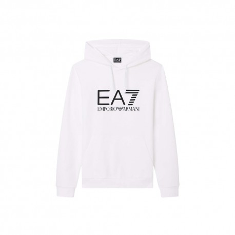 Ea7 Felpa Con Cappuccio Core Big Logo Bianco Uomo