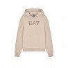 Ea7 Felpa Con Cappuccio Logo Beige Donna