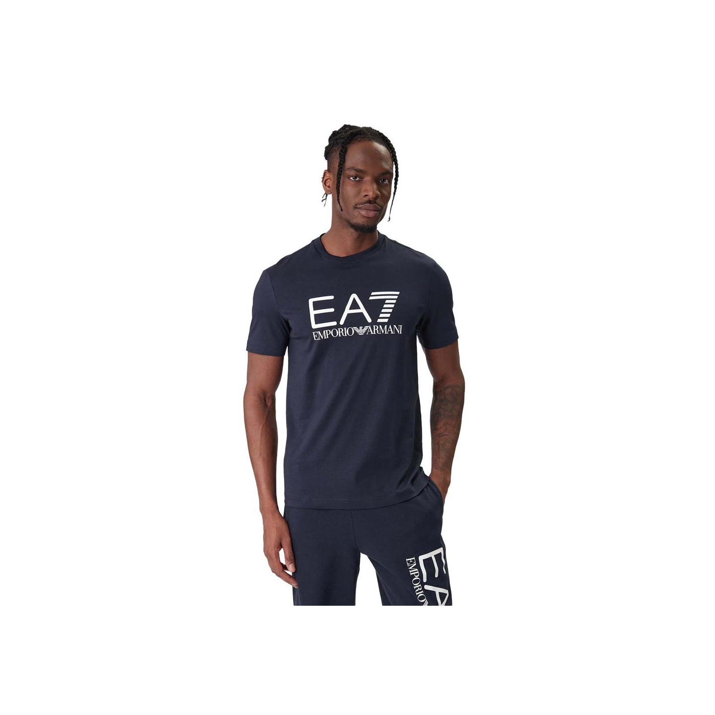 Ea7 T-Shirt Big Logo Blu Uomo L