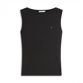 Tommy Hilfiger Canotta Rib Nero Donna
