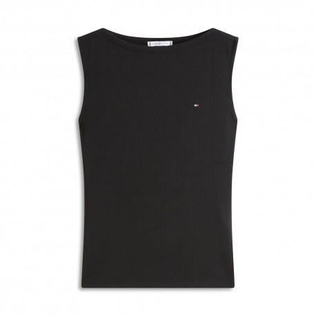 Tommy Hilfiger Canotta Rib Nero Donna
