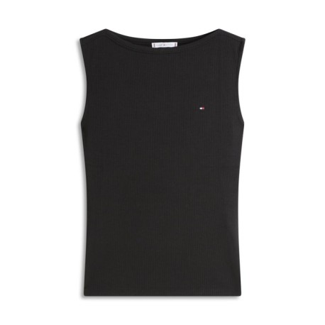 Tommy Hilfiger Canotta Rib Nero Donna