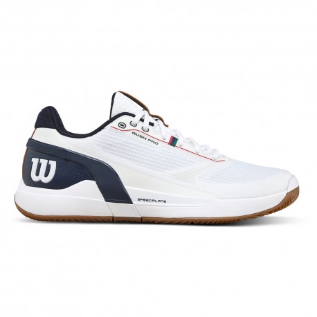 Wilson Tennis Rush Pro 5 Clay Bianco Navy Blazer Gum - Scarpe Tennis Uomo