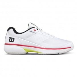 Wilson Tennis Rush Lite 5 Clay Bianco Nero Infrared - Scarpe Tennis Uomo