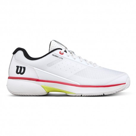 Wilson Tennis Rush Lite 5 Clay Bianco Nero Infrared - Scarpe Tennis Uomo