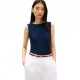 Tommy Hilfiger Canotta Rib Blu Donna