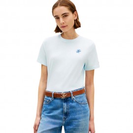 Tommy Hilfiger T-Shirt Script Azzurro Donna