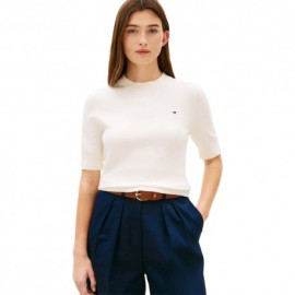 Tommy Hilfiger T-Shirt In Maglia Bianco Donna