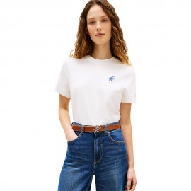 Tommy Hilfiger T-Shirt Script Bianco Donna
