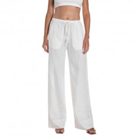 Replay Pantaloni Lino Bianco Donna