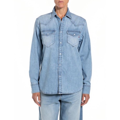 Replay Camicia Denim Blu Donna