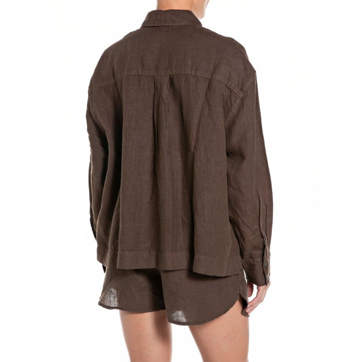 Replay Camicia Lino Moro Donna