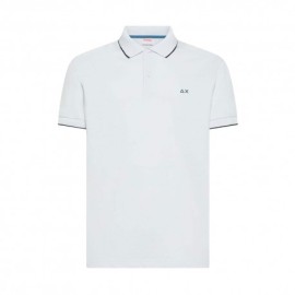 Sun 68 Polo Small Stripe Bianco Uomo
