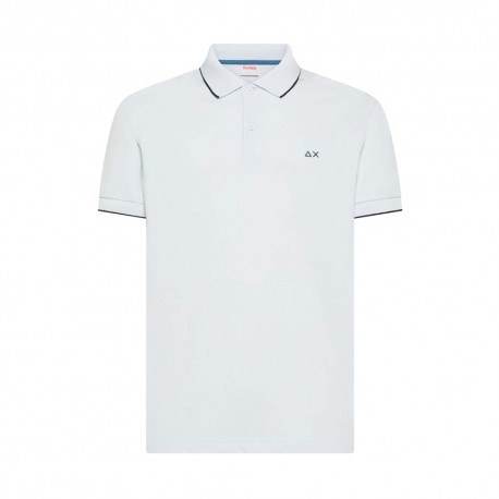 Sun 68 Polo Small Stripe Bianco Uomo