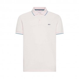 Sun 68 Polo Small Stripe Rosa Uomo