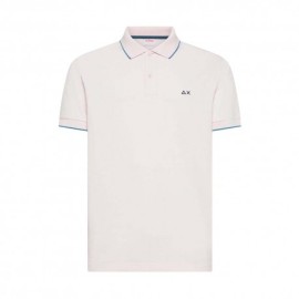 Sun 68 Polo Small Stripe Rosa Uomo