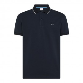Sun 68 Polo Small Stripe Blu Uomo