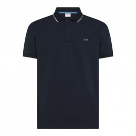 Sun 68 Polo Small Stripe Blu Uomo