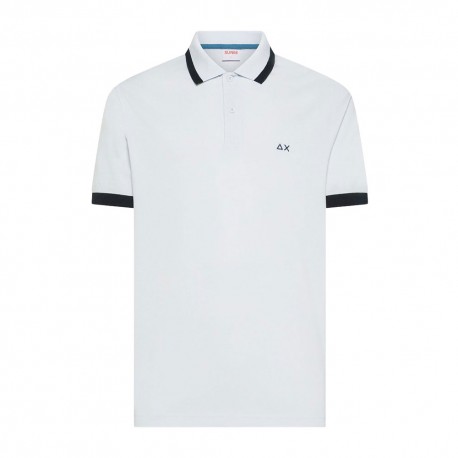 Sun 68 Polo Big Stripe Bianco Uomo
