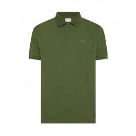 Sun 68 Polo Print Collo Fantasia Verde Uomo
