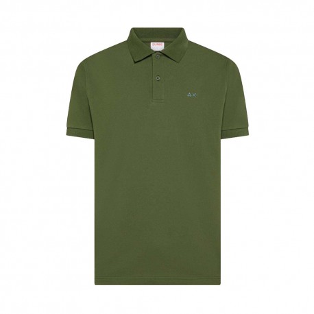 Sun 68 Polo Print Collo Fantasia Verde Uomo
