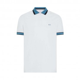 Sun 68 Polo Multistripe Bianco Uomo