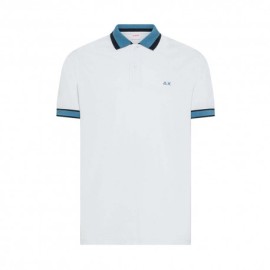 Sun 68 Polo Multistripe Bianco Uomo