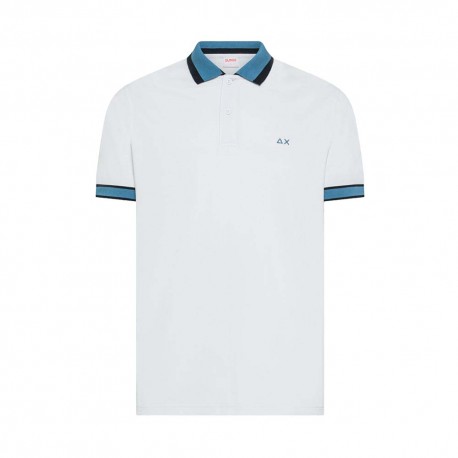 Sun 68 Polo Multistripe Bianco Uomo