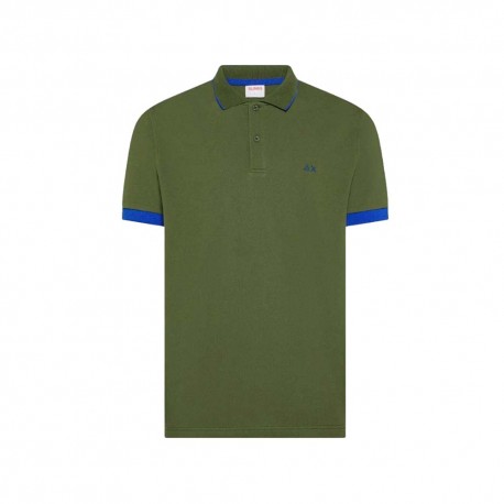 Sun 68 Polo Small Stripe Fluo Verde Uomo
