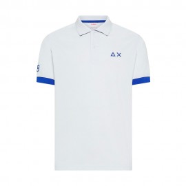 Sun 68 Polo Big Logo Fluo Bianco Uomo