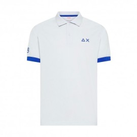 Sun 68 Polo Big Logo Fluo Bianco Uomo