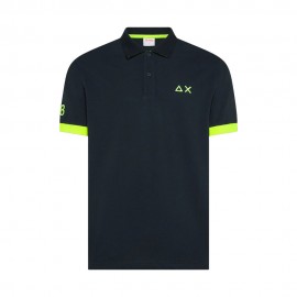 Sun 68 Polo Big Logo Fluo Blu Uomo