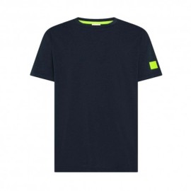 Sun 68 T-Shirt Logo Manica Blu Uomo