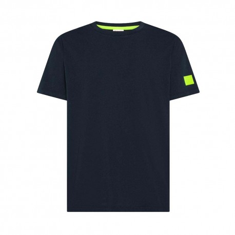 Sun 68 T-Shirt Logo Manica Blu Uomo
