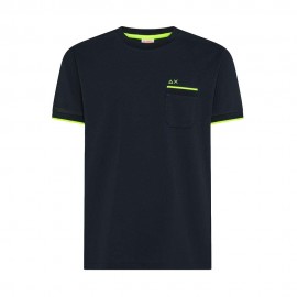 Sun 68 T-Shirt Piquet Smallstripe Blu Uomo
