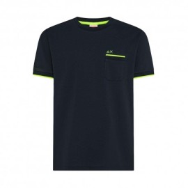 Sun 68 T-Shirt Piquet Smallstripe Blu Uomo