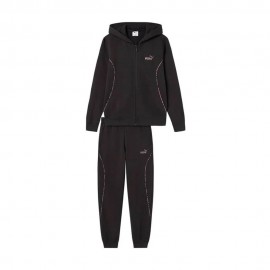 Puma Tuta Sportiva Felpa Palestra Con Cappuccio Nero Bambina