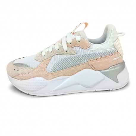 Puma Rs-X Mesh Suede Bianco Argento - Sneakers Donna