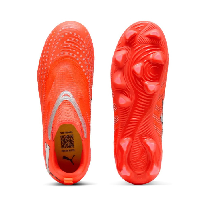 Puma Future 9 Match Ll Fg Ag Rosso Grigio - Scarpe Calcio Bambino