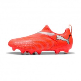 Puma Future 9 Match Ll Fg Ag Rosso Grigio - Scarpe Calcio Bambino